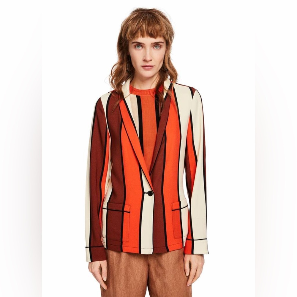 SCOTCH &‎ SODA by MAISON SCOTCH for ANTHROPOLOGIE Stripe Drapey Blazer